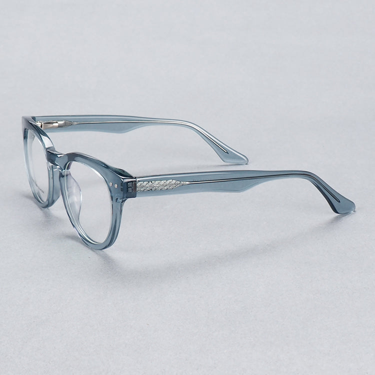 Columbus | Transparent Round Acetate Eyeglasses | Colorful Full Rim Tortoise Shell Glasses