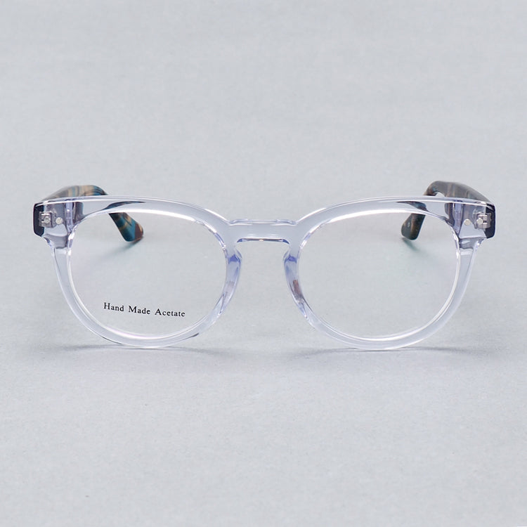 Columbus | Transparent Round Acetate Eyeglasses | Colorful Full Rim Tortoise Shell Glasses