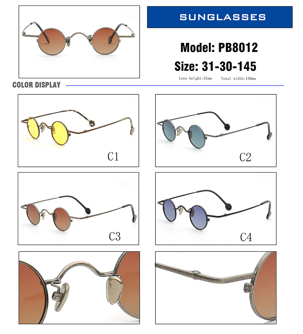 Jefferson | Hipster Round Men Polarized Sunglasses | Retro Trendy Women Sun Glasses Driving UV400