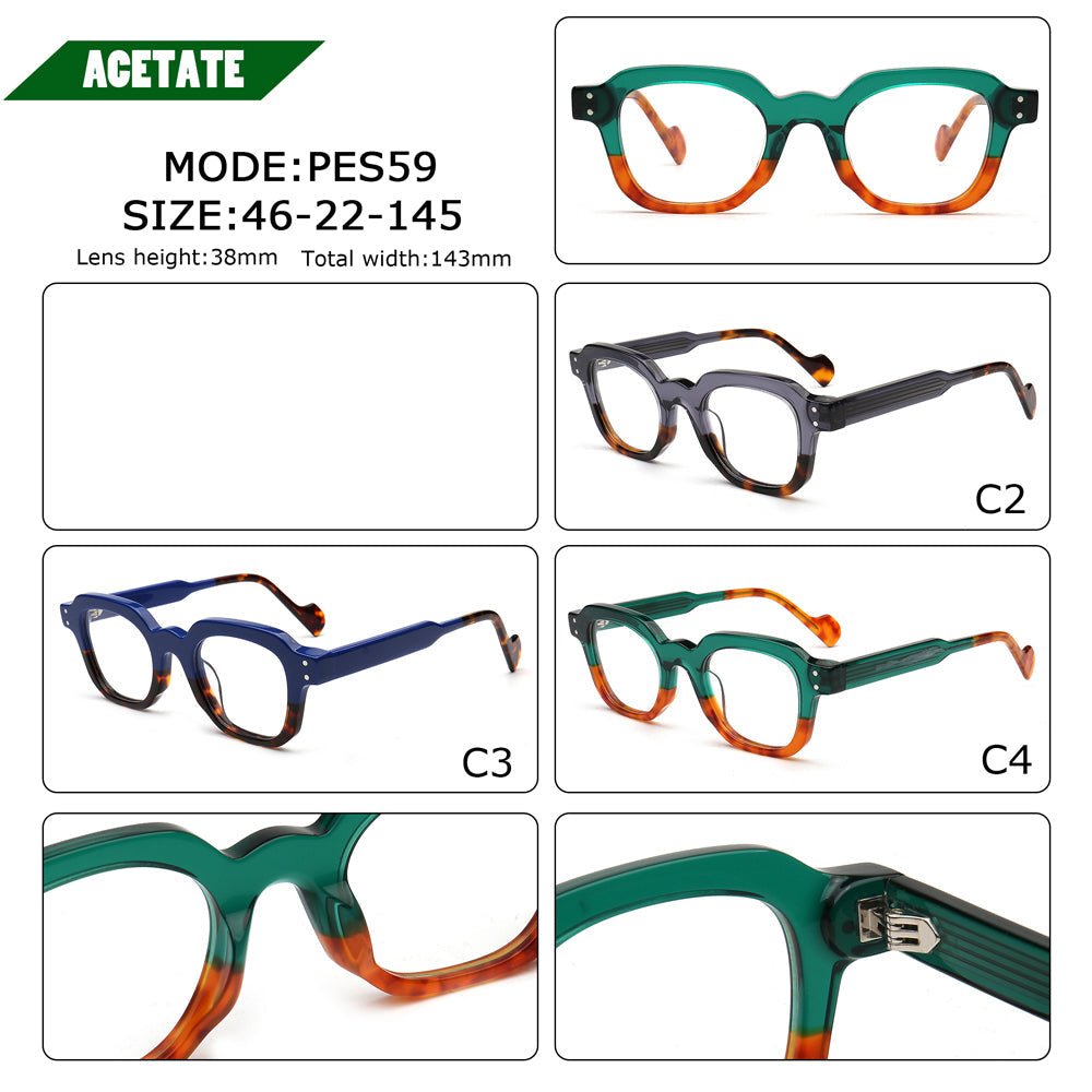 Breeze | Retro Two Tone Square Glasses Frames