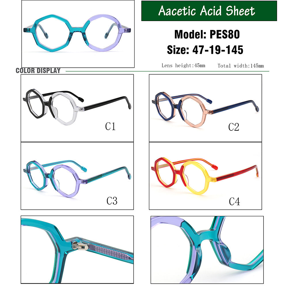 Hayden | Stylish Geometric Two Toned Eyeglass Frames