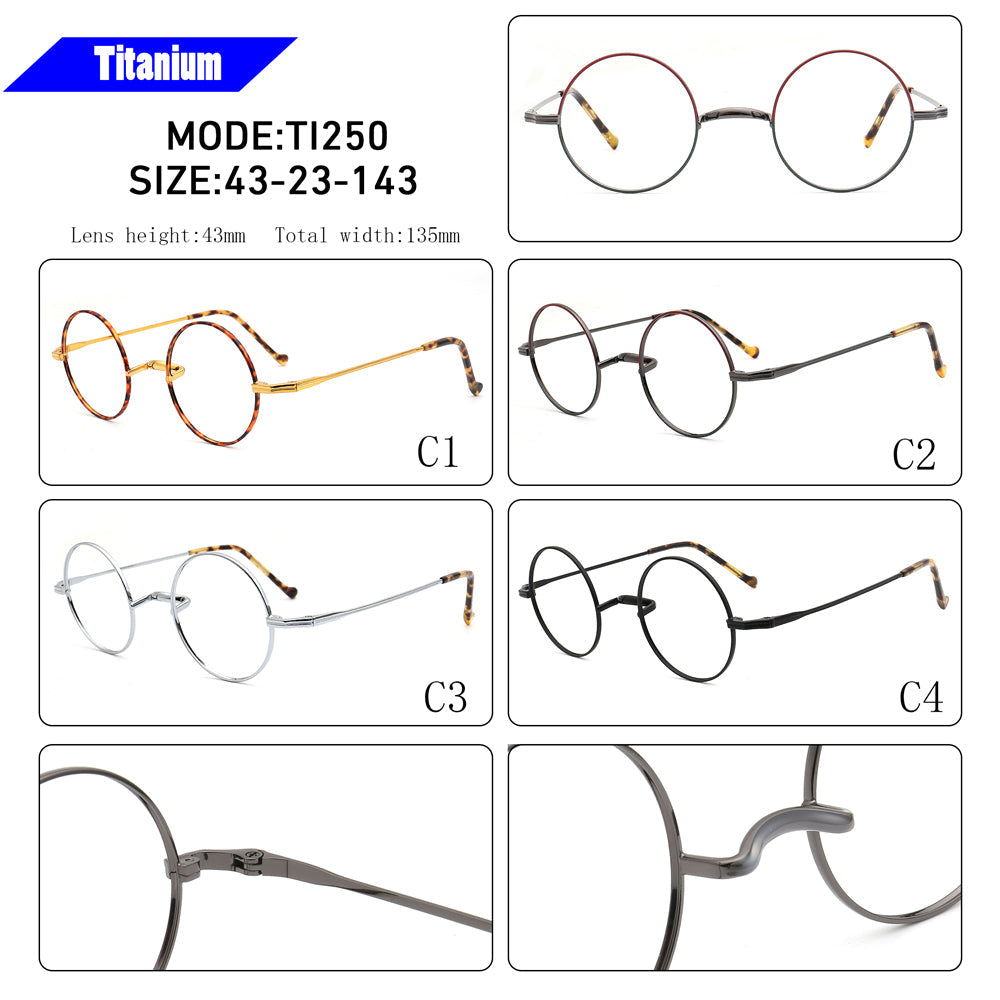 Madison | Retro Round Titanium Glasses Frames