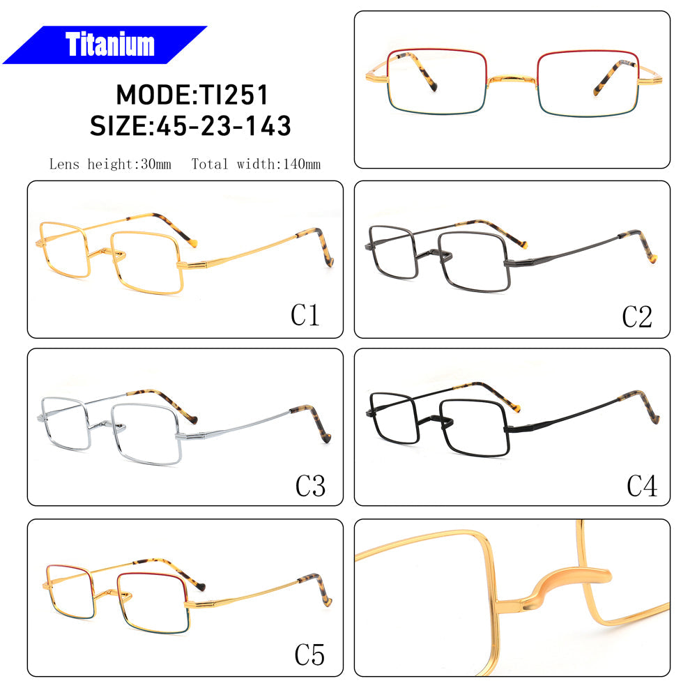 Logan | Vintage Rectangle Titanium Eyewear Frames