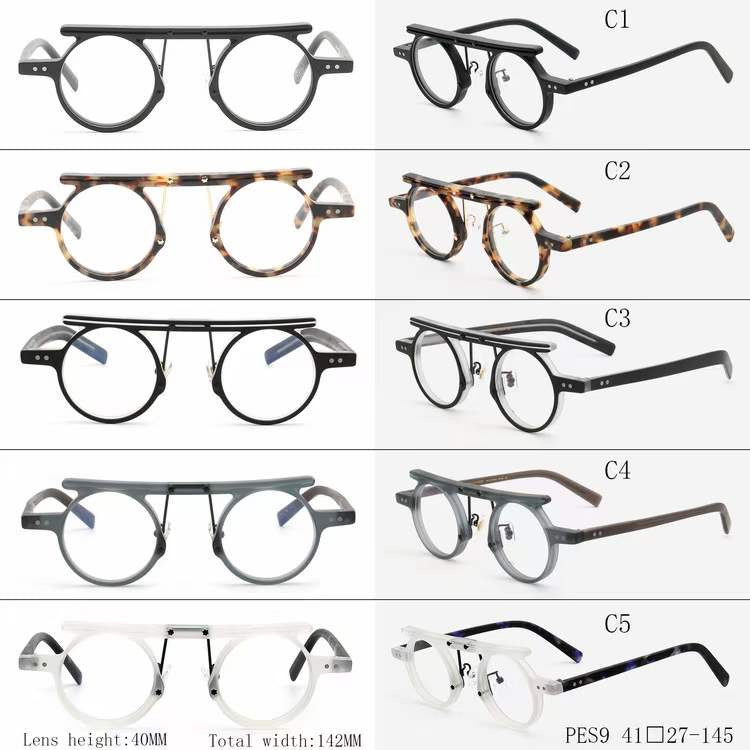 Hester | Retro Flat Top Vintage Glasses Frames Men | Round Nerd Stylish Women Eyeglasses Frames