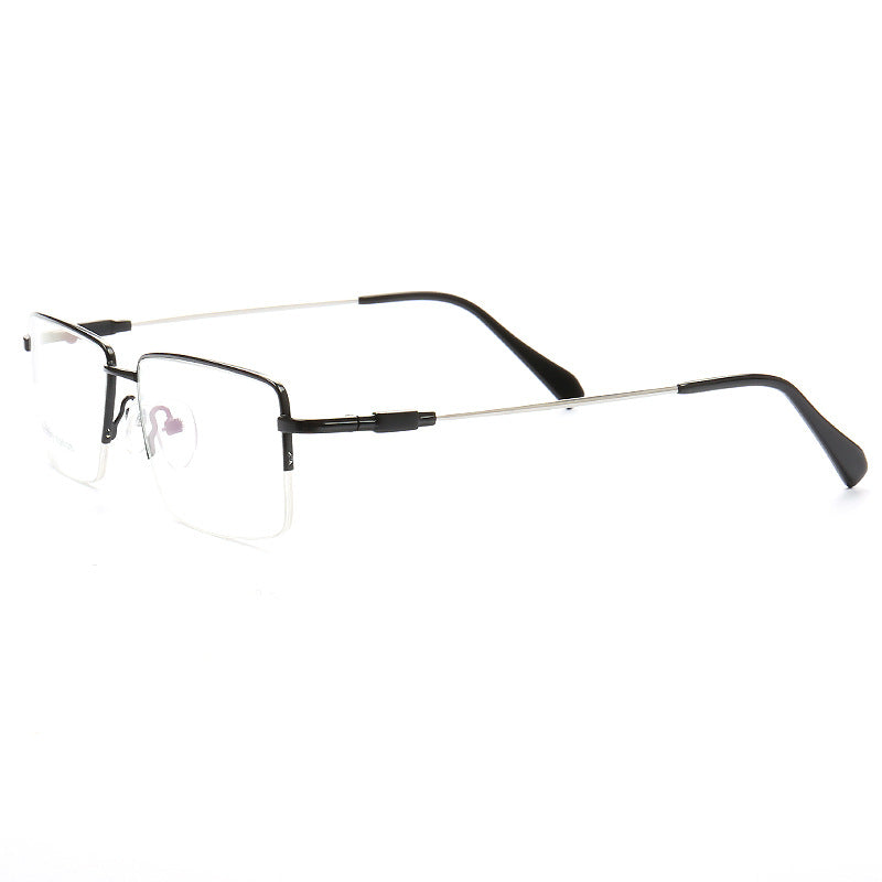Nelson | Flexible Semi Rimless Memory Metal Eyeglasses | Rectangular Business Design For Men