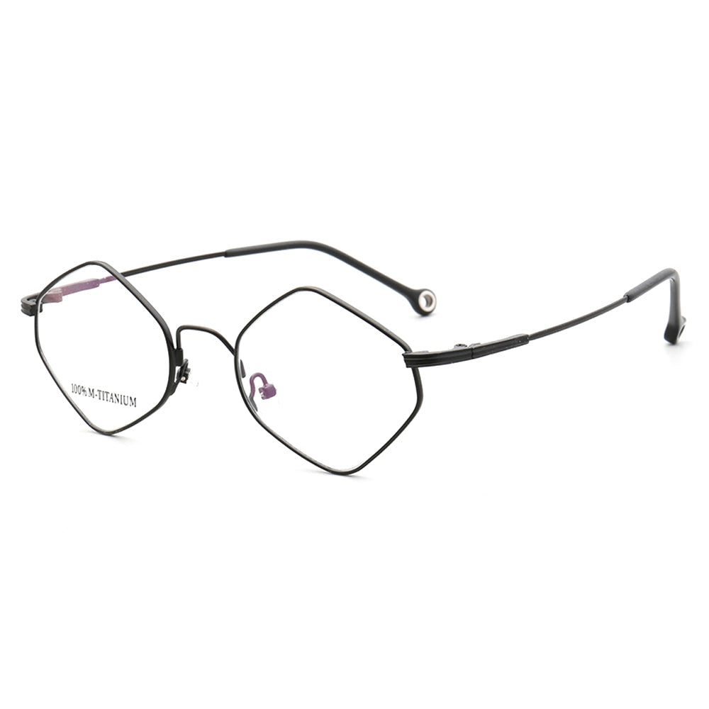 Kenton | Geometric Mens Memory Metal Glasses | Flexible Bendable Polygon Shaped Frame for Women