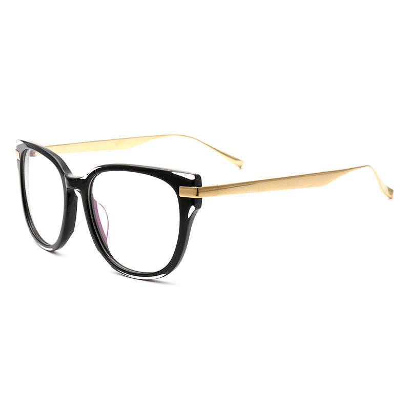 Bessie | Modern Stylish Round Full Rim Eyeglasses | Lightweight Titanium & Acetate Frame