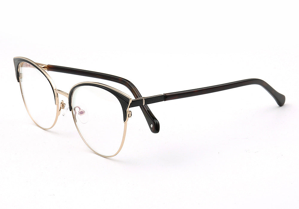 Evelyn | Stylish Stainless Steel Glasses For Women | Modern Half Rim Cat Eye Frame