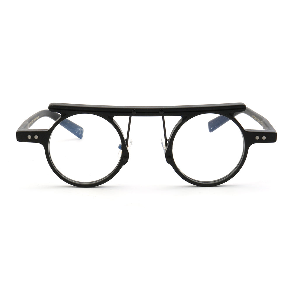 Hester | Retro Flat Top Vintage Glasses Frames Men | Round Nerd Stylish Women Eyeglasses Frames