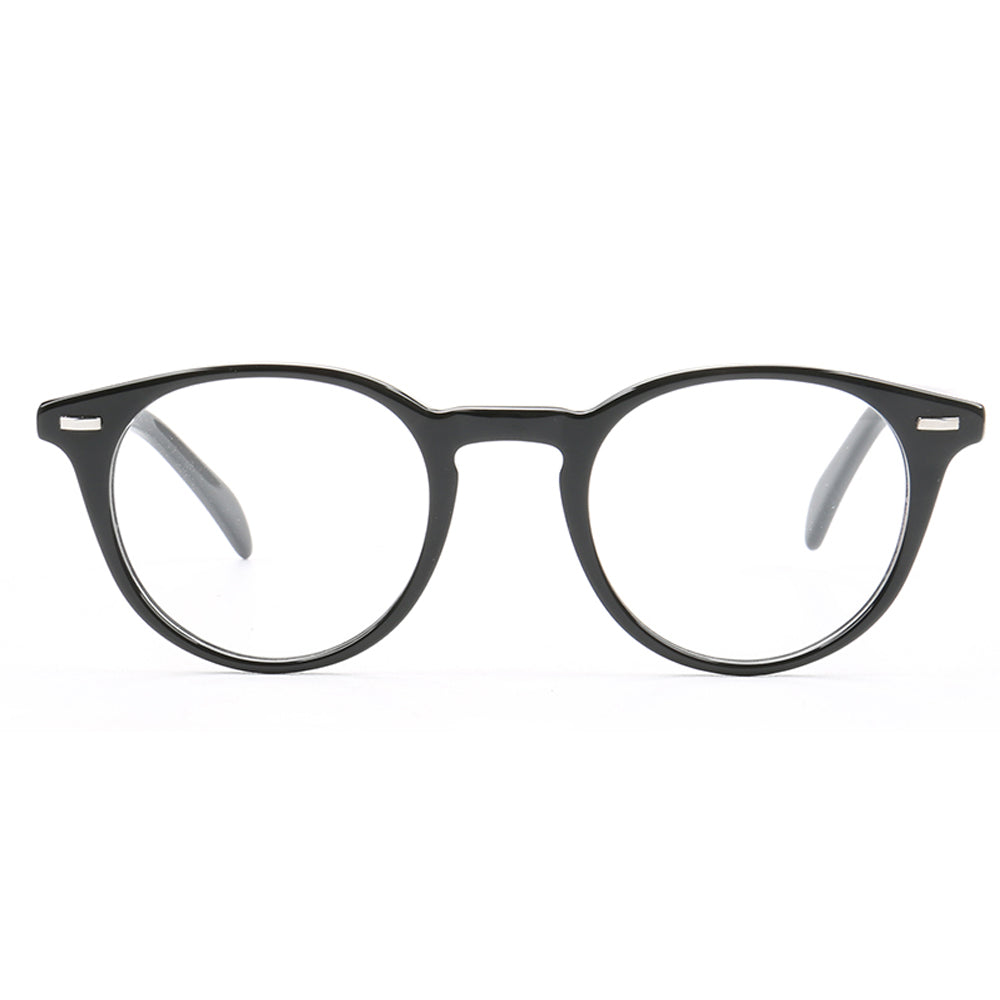 Axel | Classic Round Acetate Glasses w/ Tortoise Shell Design | Unisex Frame For Men & Women