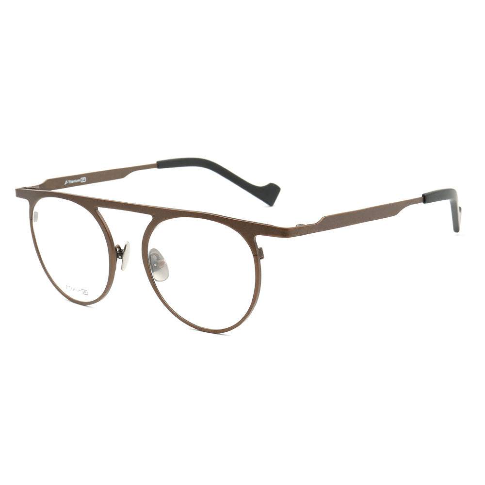 Wilford | Vintage Flat Top Titanium Mens Eyeglasses | Hipster Round Womens Glasses Frames Online