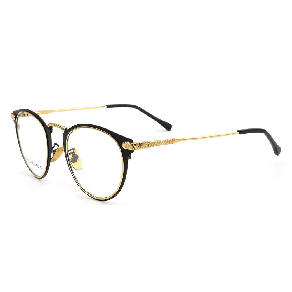 Tate | Vintage Round Stainless Steel Eyeglasses For Men & Women | Lightweight Modern Glasses Frames