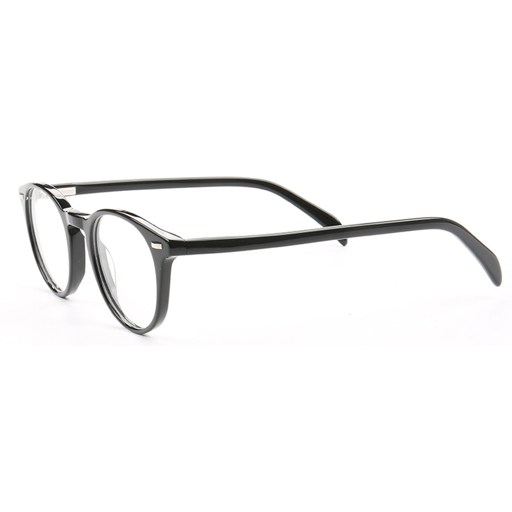 Axel | Classic Round Acetate Glasses w/ Tortoise Shell Design | Unisex Frame For Men & Women