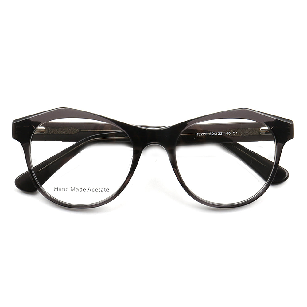 August | Semi Transparent Round Full Rim Acetate Glasses | Eyeglasses w/ Modern Geometric Frame