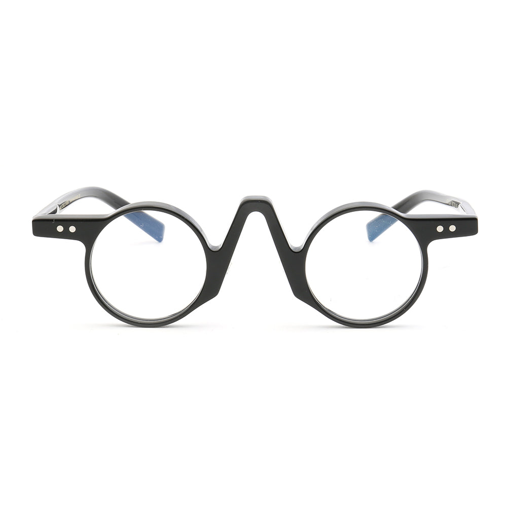 Central | Retro Round Tortoise Shell Eyeglasses | Unisex Hipster Nerd Style Glasses Frames