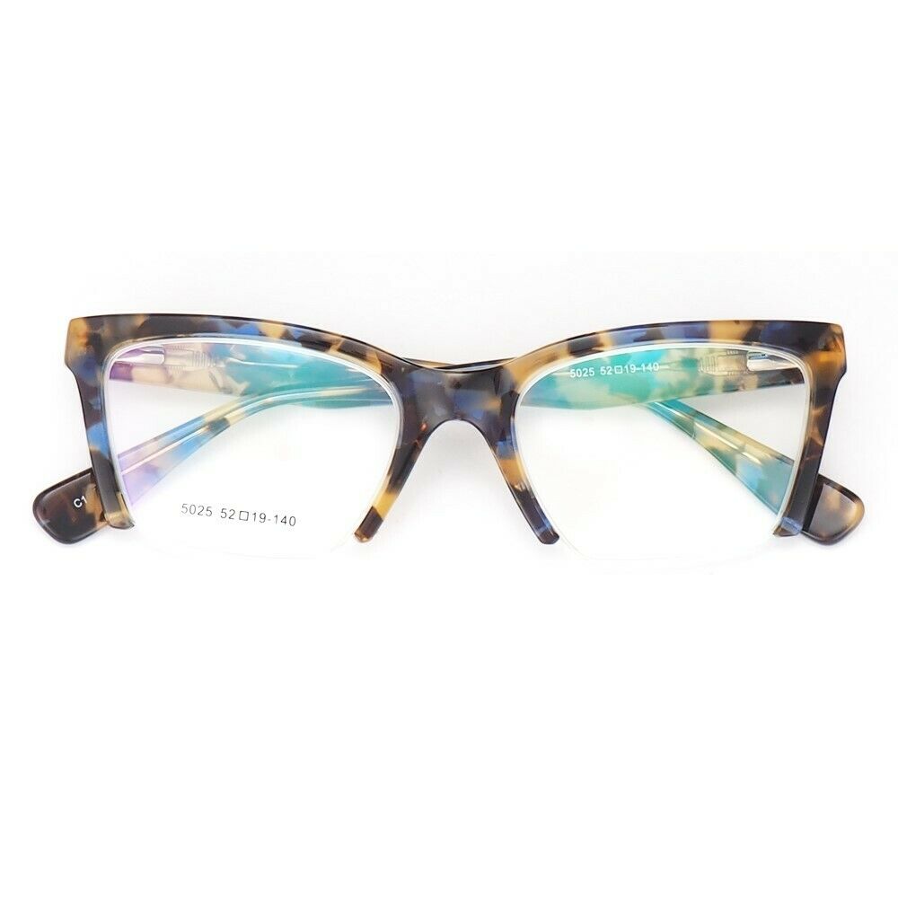 Isabella | Half Rim Cat Eye Glasses For Women | Modern Semi Rimless Tortoise Shell Pattern