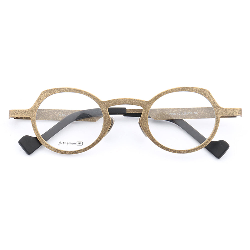 Addison | Vintage Round Titanium Eyeglasses | Retro Nerd Style Unisex Glasses