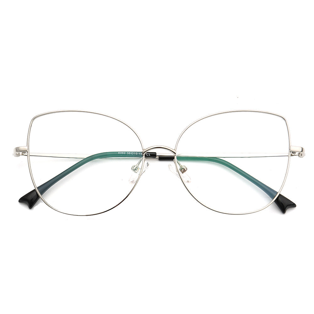 Desiree | Oversized Butterfly Shaped Glasses For Women | Modern Thin Metal Frame