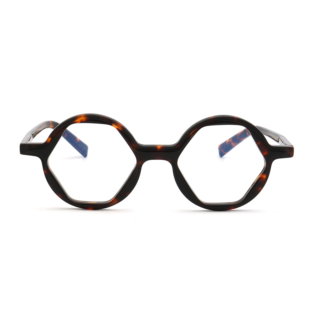 Mosley | Hexagon Shaped Full Rim Acetate Eyeglasses for Men | Retro Women Geometric Glasses Frames Online