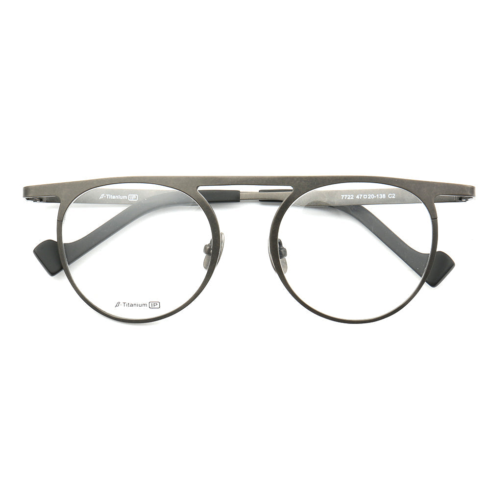 Wilford | Vintage Flat Top Titanium Mens Eyeglasses | Hipster Round Womens Glasses Frames Online