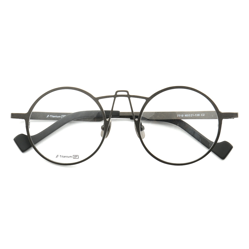 Xavier | Round Punk Style Titanium Eyeglass Frames | Retro Style Glasses For Men & Women
