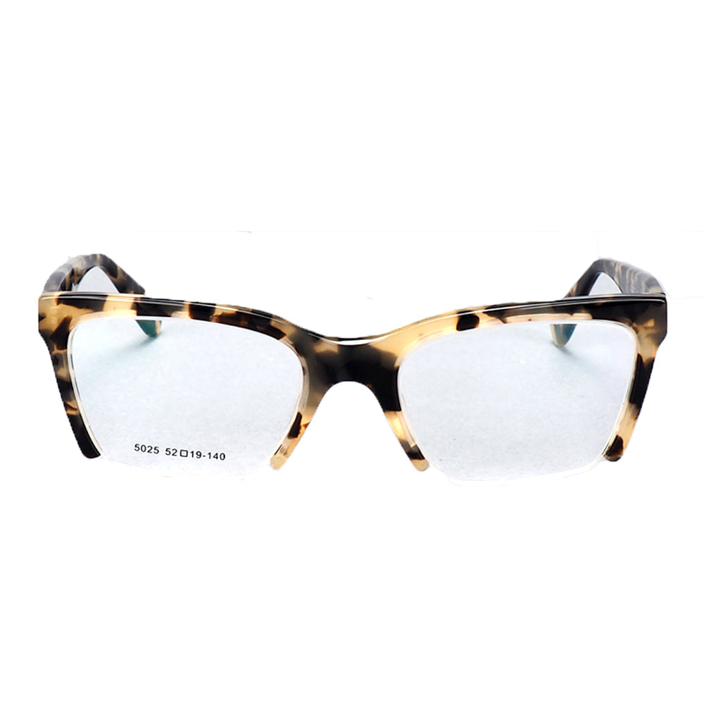 Isabella | Half Rim Cat Eye Glasses For Women | Modern Semi Rimless Tortoise Shell Pattern