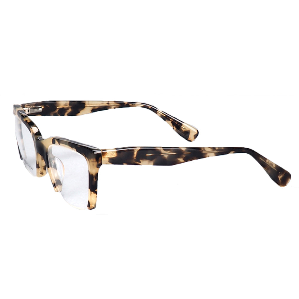 Isabella | Half Rim Cat Eye Glasses For Women | Modern Semi Rimless Tortoise Shell Pattern