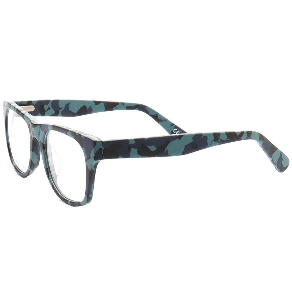 Spencer | Modern Camo Patterned Acetate Eyeglass Frames for Women | Square Mens Camouflage Glasses Online