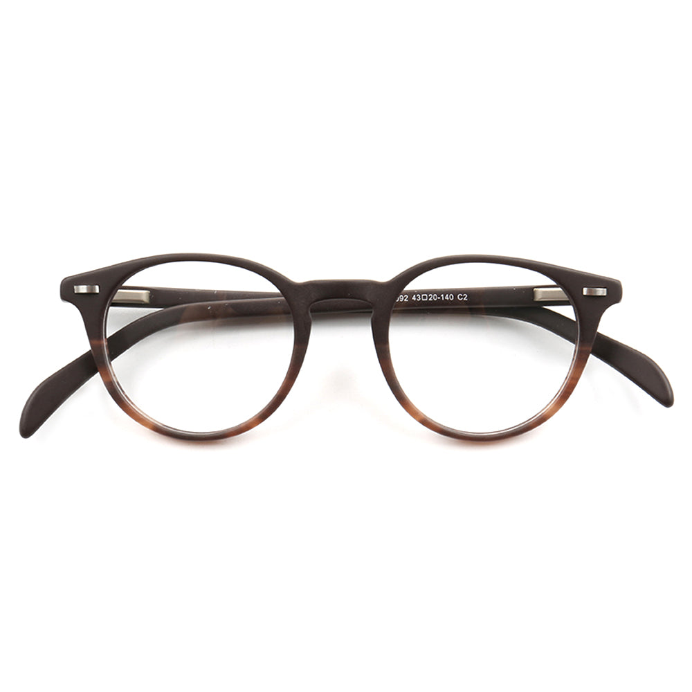 Axel | Classic Round Acetate Glasses w/ Tortoise Shell Design | Unisex Frame For Men & Women
