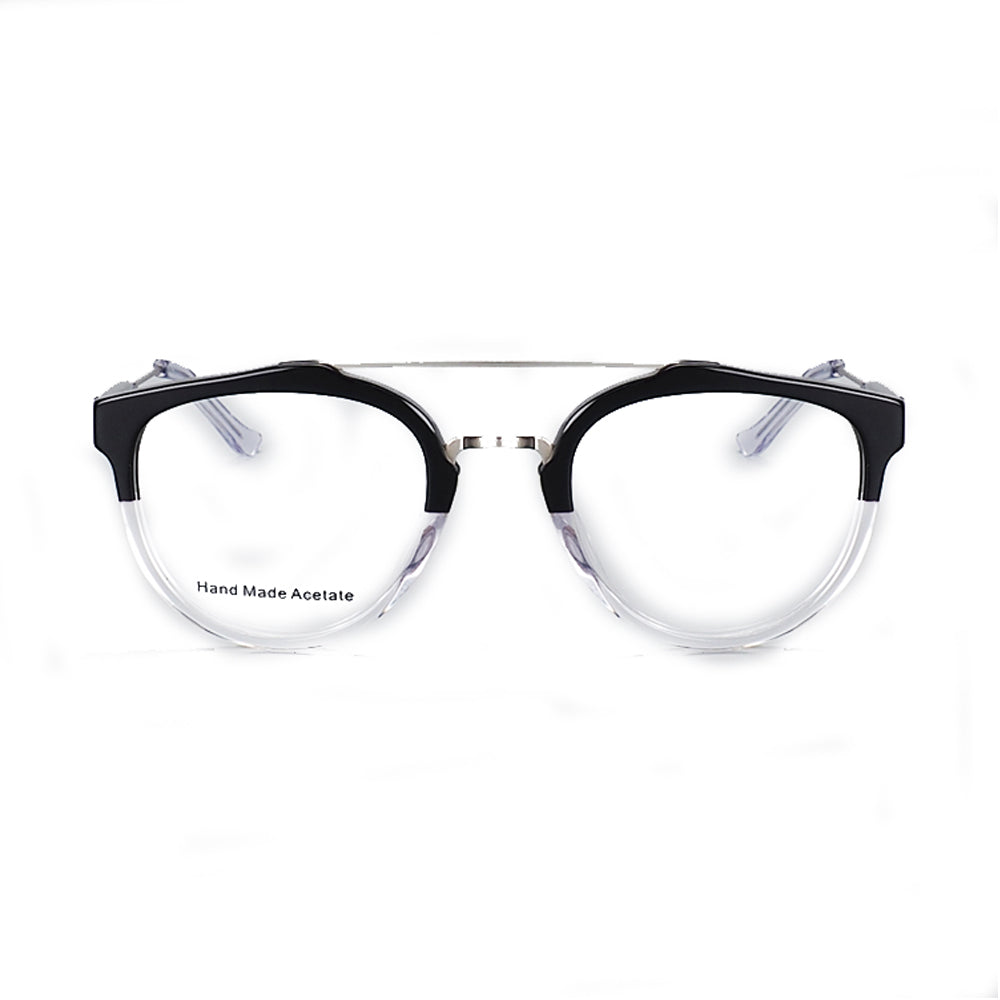 League | Double Bridge Acetate Mens Glasses | Retro Round Womens Eyeglasses Frames
