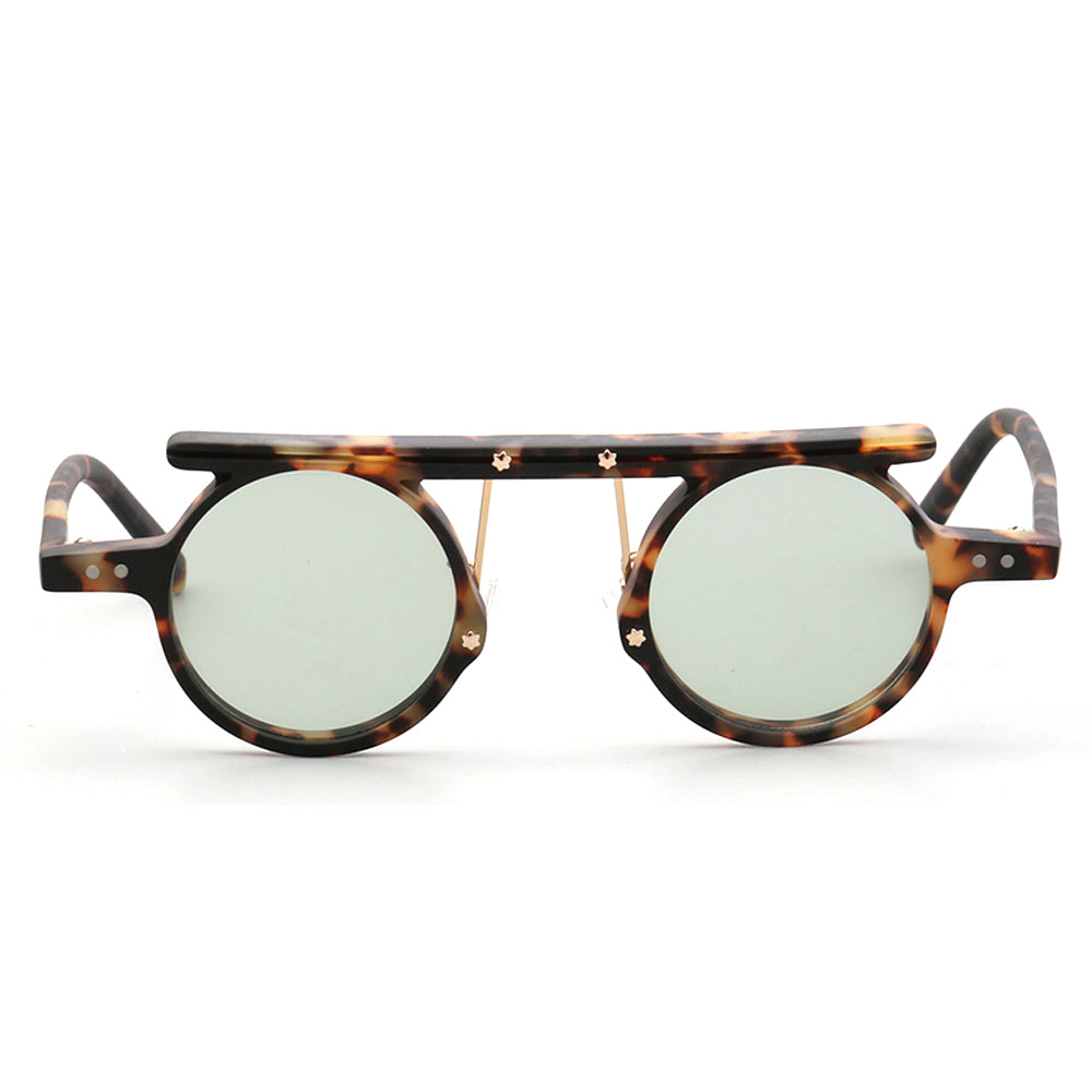 Hester | Vintage Round Polarized Sunglasses | Flat Top Design w/ Tortoise Shell Pattern