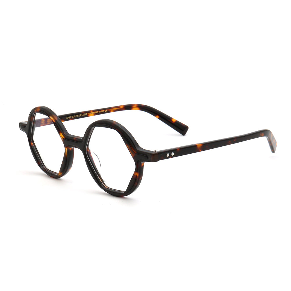Mosley | Hexagon Shaped Full Rim Acetate Eyeglasses for Men | Retro Women Geometric Glasses Frames Online