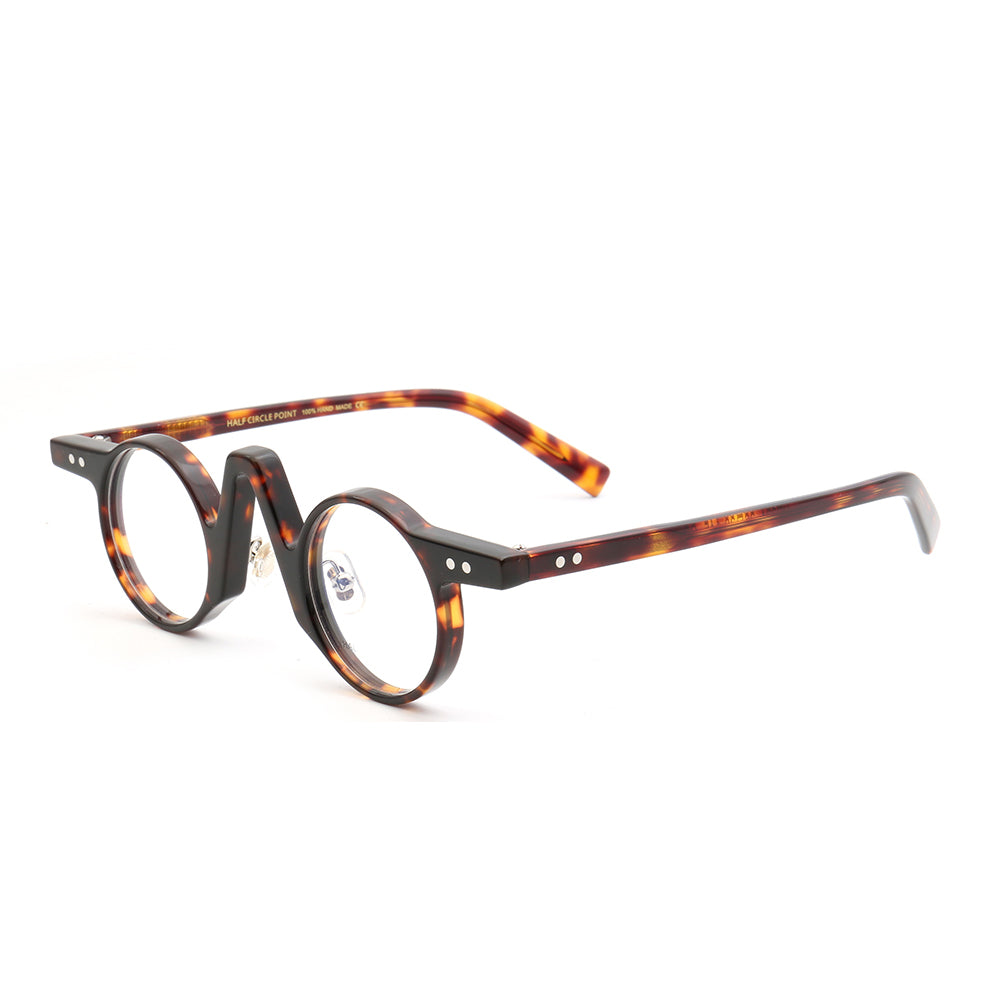 Central | Retro Round Tortoise Shell Eyeglasses | Unisex Hipster Nerd Style Glasses Frames