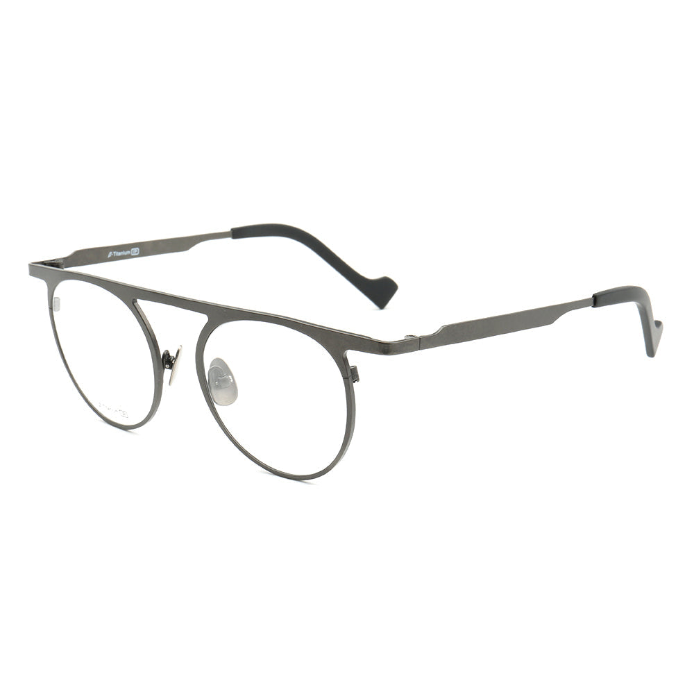 Wilford | Vintage Flat Top Titanium Mens Eyeglasses | Hipster Round Womens Glasses Frames Online