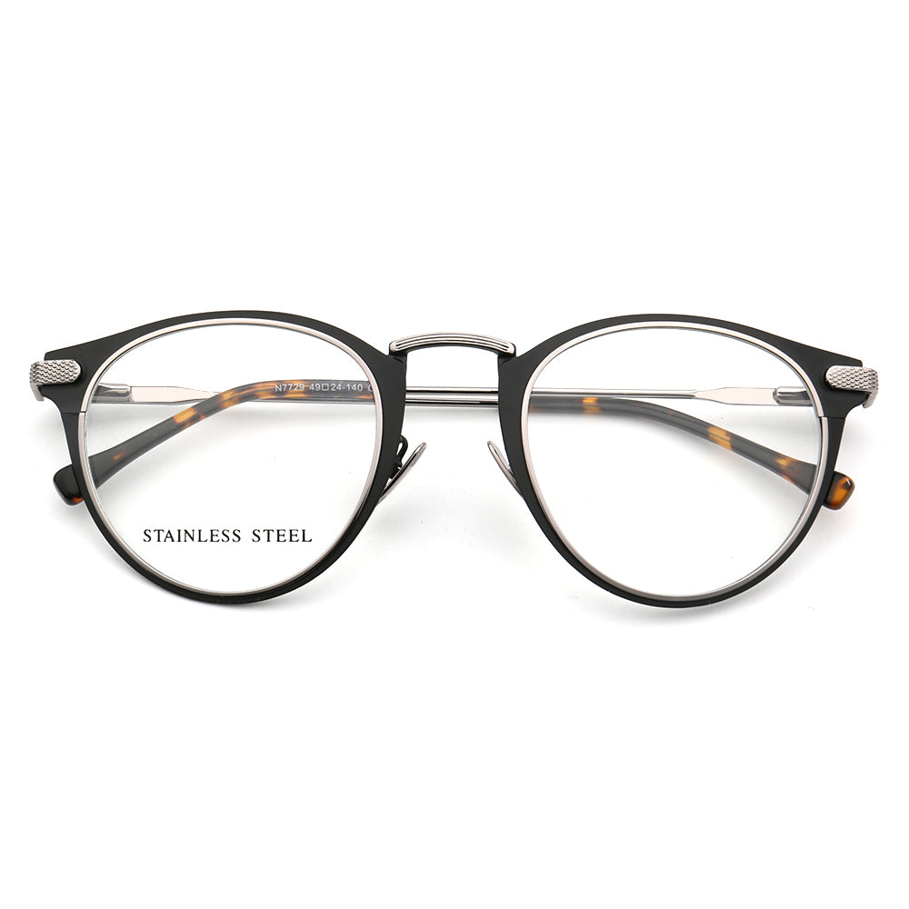 Tate | Vintage Round Stainless Steel Eyeglasses For Men & Women | Lightweight Modern Glasses Frames
