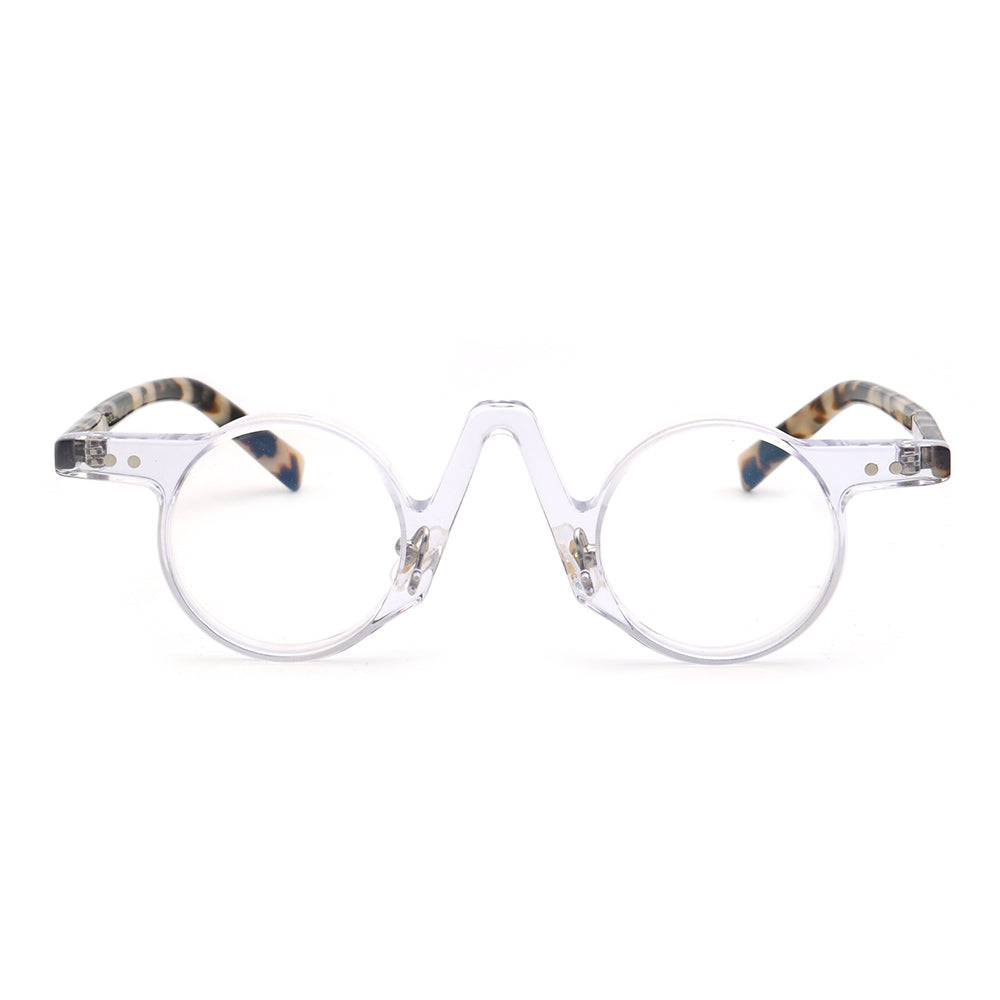 Central | Retro Round Tortoise Shell Eyeglasses | Unisex Hipster Nerd Style Glasses Frames