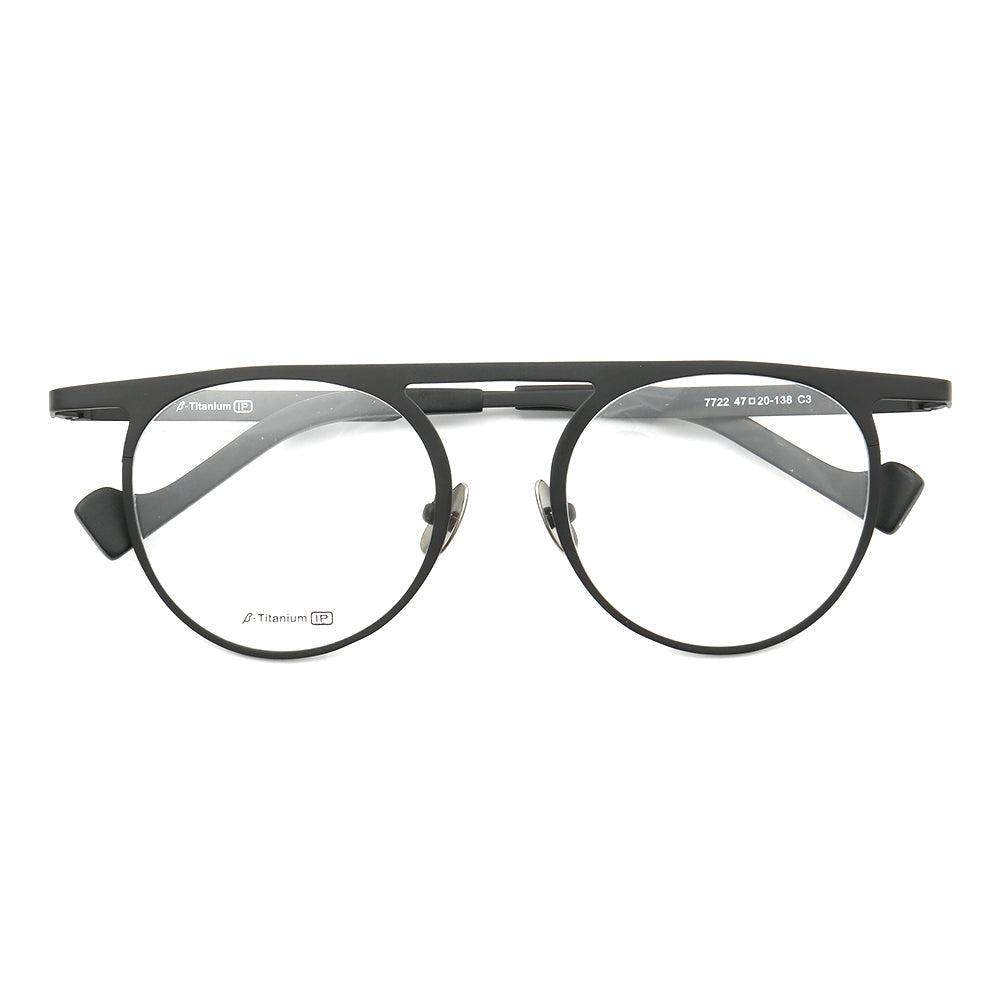 Wilford | Vintage Flat Top Titanium Mens Eyeglasses | Hipster Round Womens Glasses Frames Online