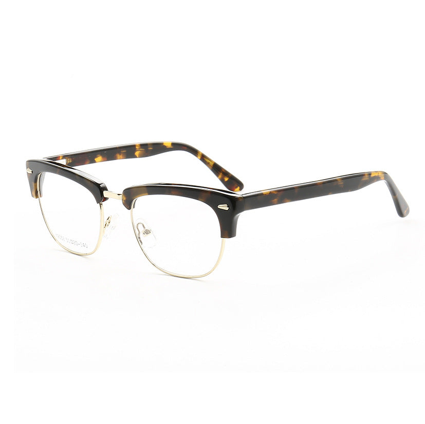 Carter | Retro Half Rim Acetate Glasses | Semi Rimless Nerd Style Eyeglass Frames