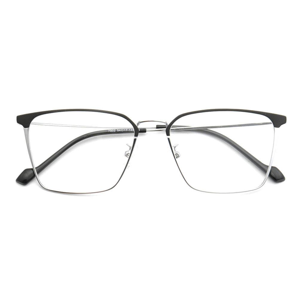 West | Modern Metal Full Rim Unisex Glasses | Thin Metal Frame w/ Business Design