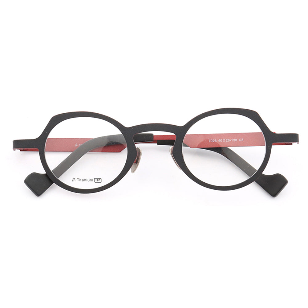 Addison | Vintage Round Titanium Eyeglasses | Retro Nerd Style Unisex Glasses