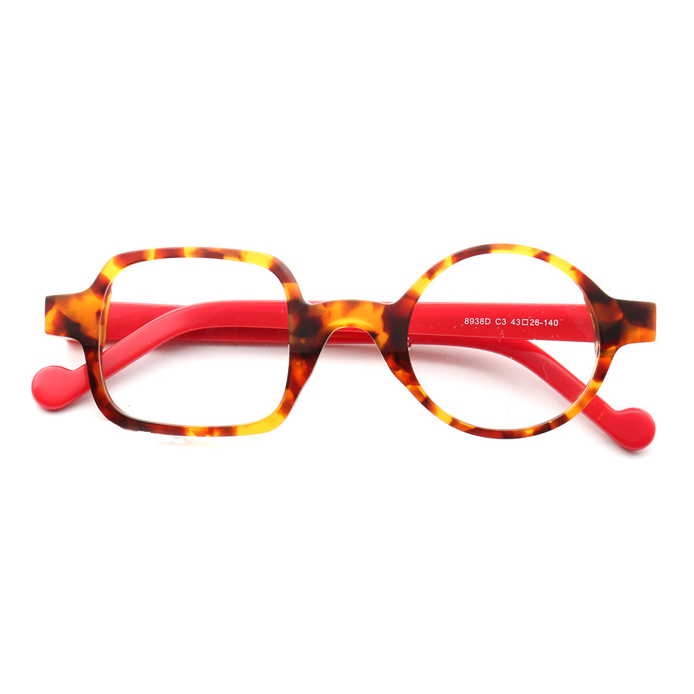 Archer | Stylish Men Mismatch Eyeglasses | Funky Vintage Square Round Glasses Frames Women