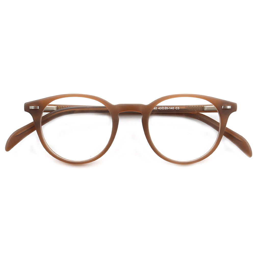 Axel | Classic Round Acetate Glasses w/ Tortoise Shell Design | Unisex Frame For Men & Women