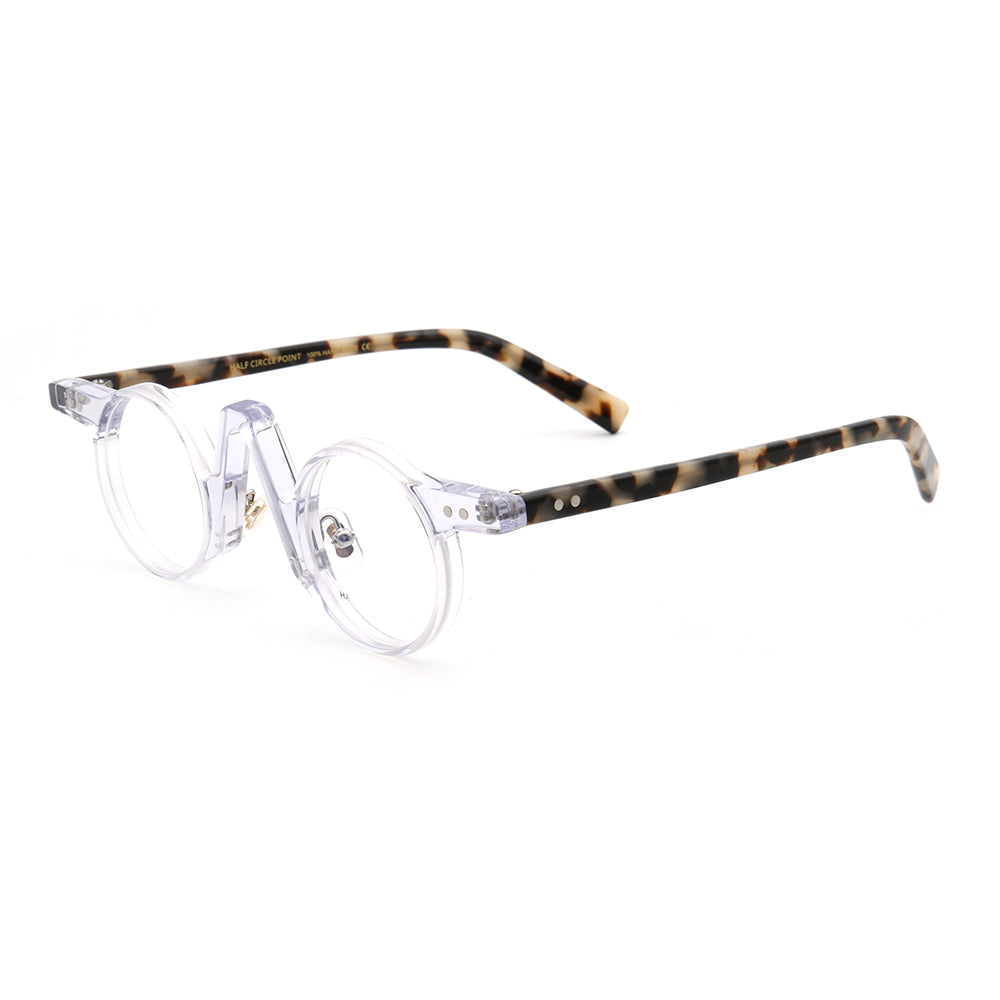 Central | Retro Round Tortoise Shell Eyeglasses | Unisex Hipster Nerd Style Glasses Frames