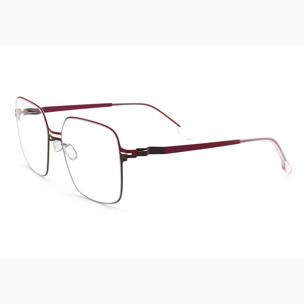 Robin | 80s Mens Business Metal Eyeglass Frames | Modern Square Oversize Womens Light Eyewear Stainless Steel