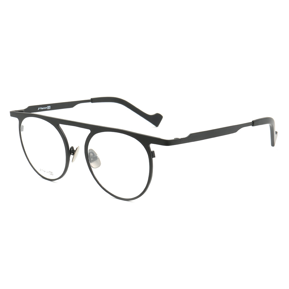Wilford | Vintage Flat Top Titanium Mens Eyeglasses | Hipster Round Womens Glasses Frames Online