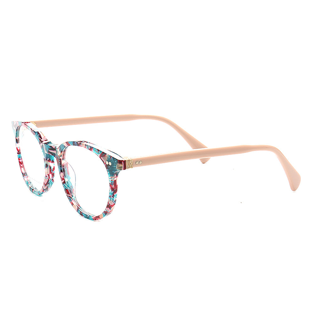 Grace | Round Patterned Acetate Eyeglasses Frames Online | Modern Womens Floral Glasses Frames