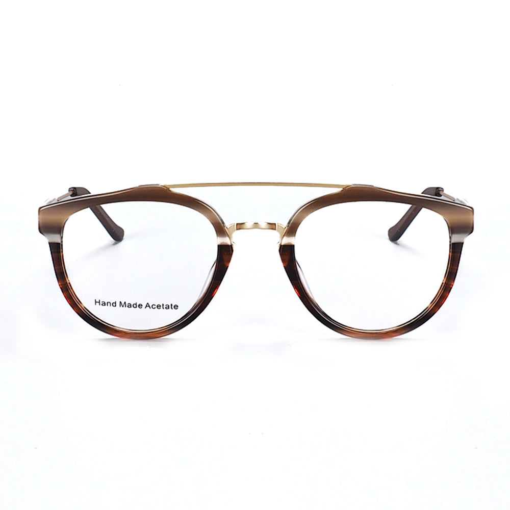 League | Double Bridge Acetate Mens Glasses | Retro Round Womens Eyeglasses Frames