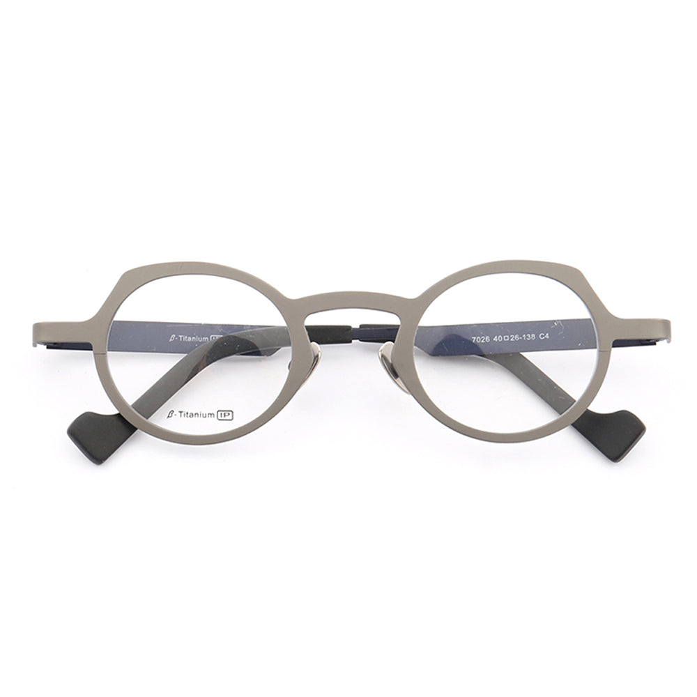 Addison | Vintage Round Titanium Eyeglasses | Retro Nerd Style Unisex Glasses