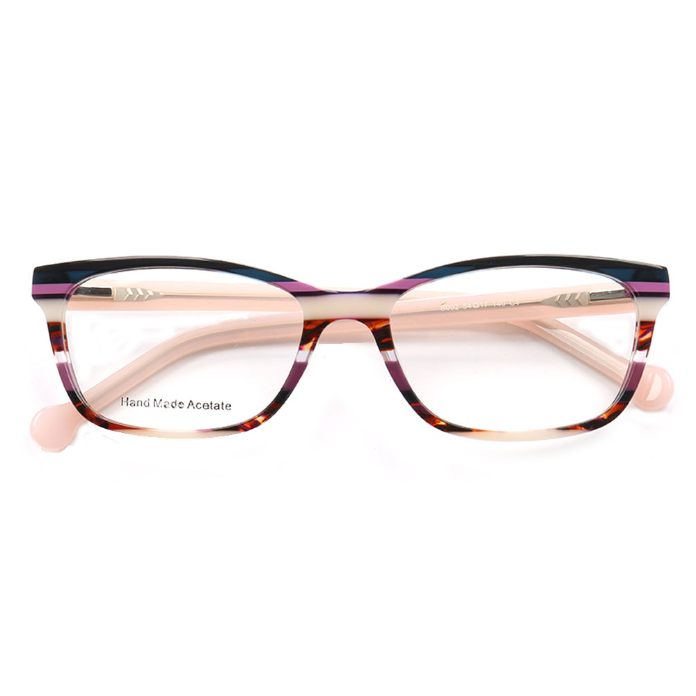 Hilda | Fashionable Acetate Glasses For Women | Pink Striped Eyeglasses Frames Online