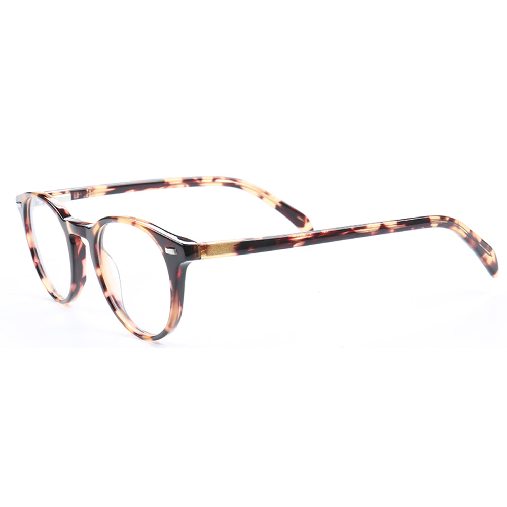 Axel | Classic Round Acetate Glasses w/ Tortoise Shell Design | Unisex Frame For Men & Women